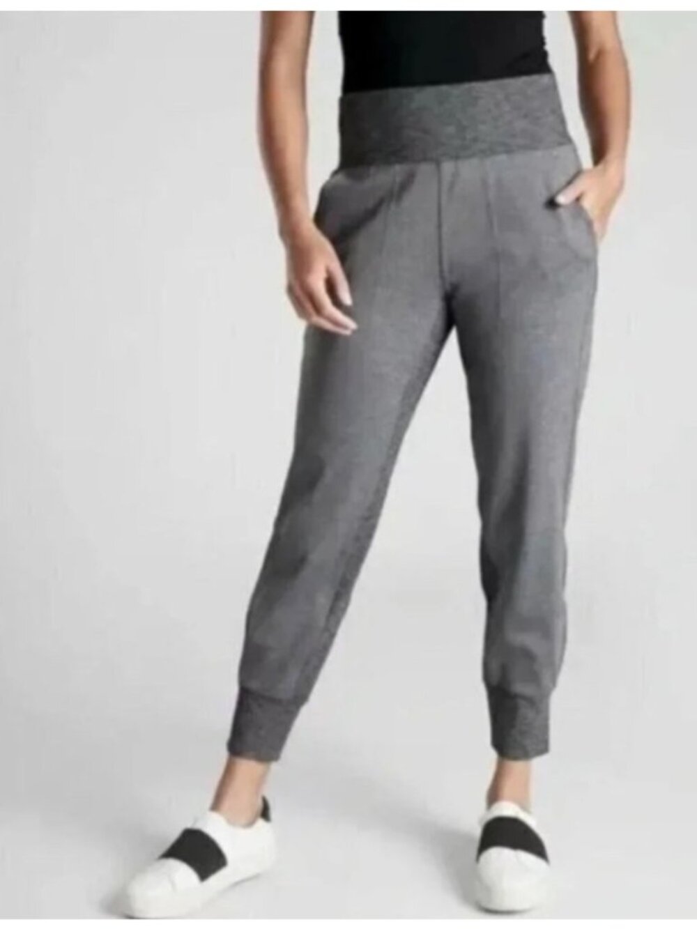 Athleta Venice Joggers High-Rise Heathered Grey Soft Loungewear Lightweight
